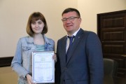 Ректор ВГСПУ Александр Коротков и полуфиналисты, финалисты и победители конкурса «Учитель будущего. Студенты» обсудили качество подготовки педагогов